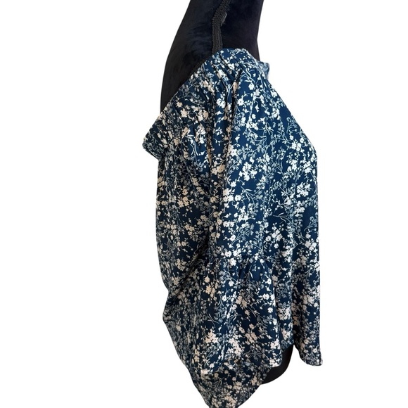 Verse | Blue Floral Stassi 3/4 Sleeve Off-the-Shoulder Blouse | Sz S - Picture 4 of 8
